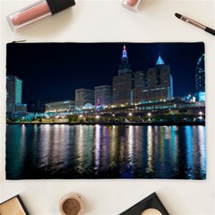 Cleveland Building City By Night Cosmetic Bag (xxl) by Amaryn4rt