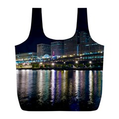 Cleveland Building City By Night Full Print Recycle Bag (l) by Amaryn4rt