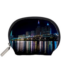 Cleveland Building City By Night Accessory Pouch (small) by Amaryn4rt