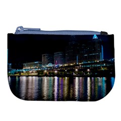 Cleveland Building City By Night Large Coin Purse by Amaryn4rt