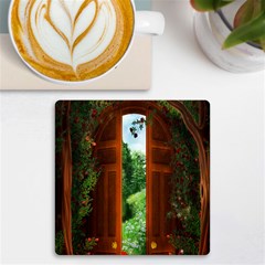 Beautiful World Entry Door Fantasy Uv Print Square Tile Coaster  by Amaryn4rt