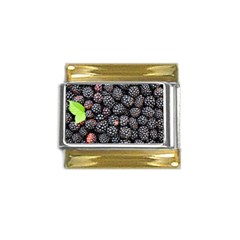 Blackberries-background-black-dark Gold Trim Italian Charm (9mm) by Amaryn4rt