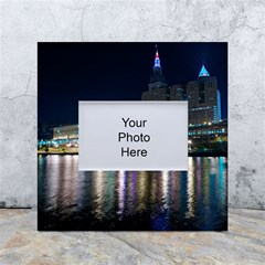 Cleveland Building City By Night White Box Photo Frame 4  X 6  by Amaryn4rt