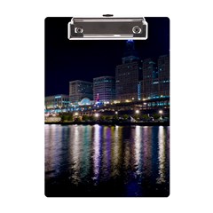 Cleveland Building City By Night A5 Acrylic Clipboard by Amaryn4rt