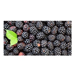 Blackberries-background-black-dark Satin Shawl 45  X 80  by Amaryn4rt