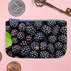 Blackberries-background-black-dark Large Coin Purse by Amaryn4rt