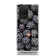 Blackberries-background-black-dark Samsung Galaxy S20 Ultra 6 9 Inch Tpu Uv Case by Amaryn4rt