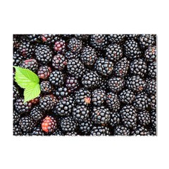 Blackberries-background-black-dark Crystal Sticker (a4) by Amaryn4rt