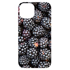 Blackberries-background-black-dark Iphone 14 Black Uv Print Case by Amaryn4rt