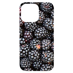 Blackberries-background-black-dark Iphone 14 Pro Max Black Uv Print Case by Amaryn4rt