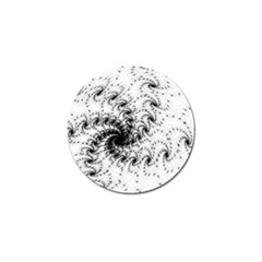 Fractal Black Spiral On White Golf Ball Marker (4 Pack) by Amaryn4rt