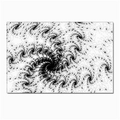 Fractal Black Spiral On White Postcards 5  X 7  (pkg Of 10) by Amaryn4rt