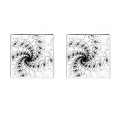 Fractal Black Spiral On White Cufflinks (square) by Amaryn4rt