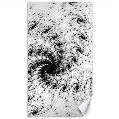 Fractal Black Spiral On White Canvas 40  X 72  by Amaryn4rt