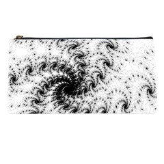 Fractal Black Spiral On White Pencil Case by Amaryn4rt