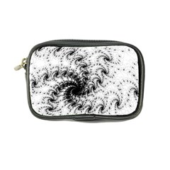 Fractal Black Spiral On White Coin Purse by Amaryn4rt