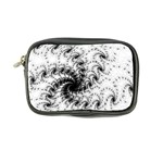 Fractal Black Spiral On White Coin Purse Front