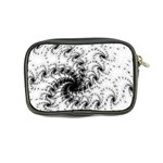 Fractal Black Spiral On White Coin Purse Back