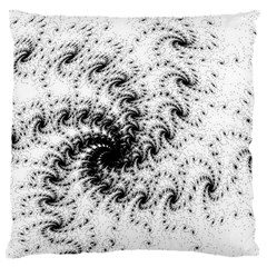 Fractal Black Spiral On White Large Cushion Case (two Sides) by Amaryn4rt