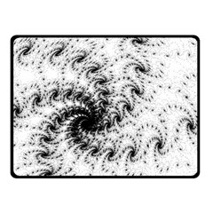 Fractal Black Spiral On White Two Sides Fleece Blanket (small) by Amaryn4rt