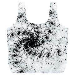 Fractal Black Spiral On White Full Print Recycle Bag (xl) by Amaryn4rt