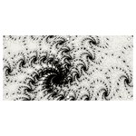 Fractal Black Spiral On White Banner and Sign 4  x 2  Front