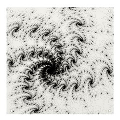 Fractal Black Spiral On White Banner And Sign 4  X 4  by Amaryn4rt