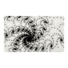 Fractal Black Spiral On White Banner And Sign 5  X 3  by Amaryn4rt