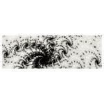 Fractal Black Spiral On White Banner and Sign 12  x 4  Front