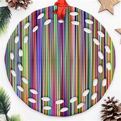 Striped-stripes-abstract-geometric Round Filigree Ornament (two Sides) by Amaryn4rt