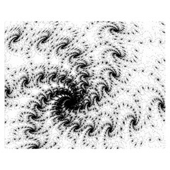 Fractal Black Spiral On White Premium Plush Fleece Blanket (medium) by Amaryn4rt