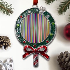 Striped-stripes-abstract-geometric Metal X mas Lollipop With Crystal Ornament by Amaryn4rt