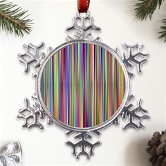 Striped-stripes-abstract-geometric Metal Large Snowflake Ornament by Amaryn4rt