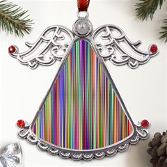 Striped-stripes-abstract-geometric Metal Angel With Crystal Ornament by Amaryn4rt