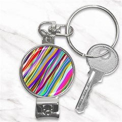 Multi-color Tangled Ribbons Background Wallpaper Nail Clippers Key Chain by Amaryn4rt