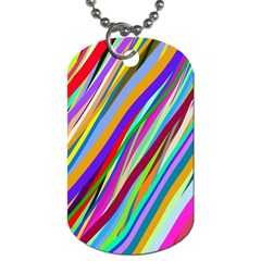 Multi-color Tangled Ribbons Background Wallpaper Dog Tag (one Side) by Amaryn4rt