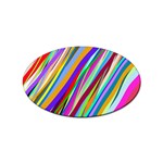 Multi-color Tangled Ribbons Background Wallpaper Sticker Oval (10 pack) Front