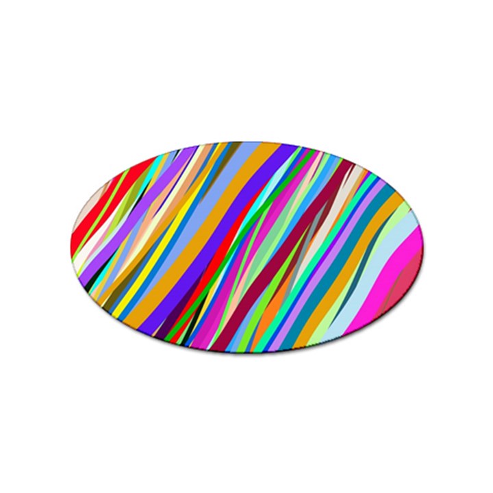 Multi-color Tangled Ribbons Background Wallpaper Sticker Oval (10 pack)