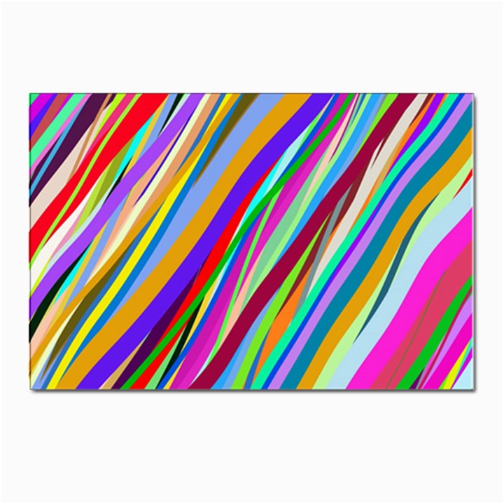 Multi-color Tangled Ribbons Background Wallpaper Postcards 5  x 7  (Pkg of 10)