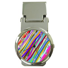 Multi-color Tangled Ribbons Background Wallpaper Money Clip Watches by Amaryn4rt