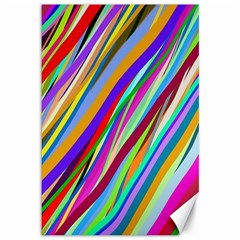 Multi-color Tangled Ribbons Background Wallpaper Canvas 12  X 18  by Amaryn4rt