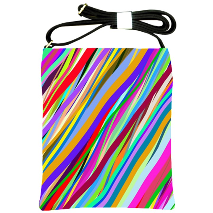 Multi-color Tangled Ribbons Background Wallpaper Shoulder Sling Bag