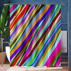 Multi-color Tangled Ribbons Background Wallpaper Shower Curtain 60  X 72  (medium)  by Amaryn4rt