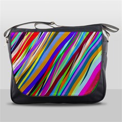 Multi-color Tangled Ribbons Background Wallpaper Messenger Bag by Amaryn4rt