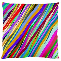 Multi-color Tangled Ribbons Background Wallpaper Large Premium Plush Fleece Cushion Case (one Side) by Amaryn4rt