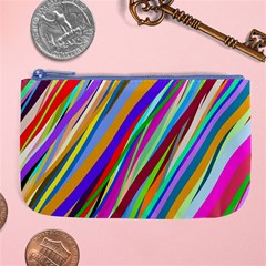 Multi-color Tangled Ribbons Background Wallpaper Large Coin Purse by Amaryn4rt