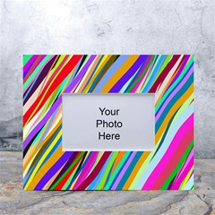 Multi-color Tangled Ribbons Background Wallpaper White Tabletop Photo Frame 4 x6  by Amaryn4rt