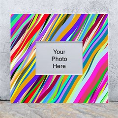 Multi-color Tangled Ribbons Background Wallpaper White Wall Photo Frame 5  X 7  by Amaryn4rt