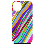 Multi-color Tangled Ribbons Background Wallpaper iPhone 14 Plus Black UV Print Case Front