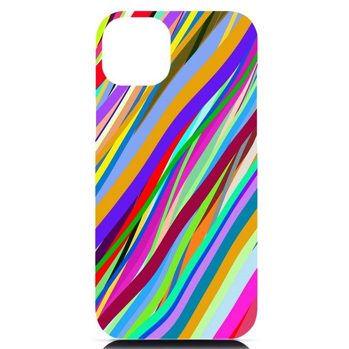 Multi-color Tangled Ribbons Background Wallpaper iPhone 14 Plus Black UV Print Case